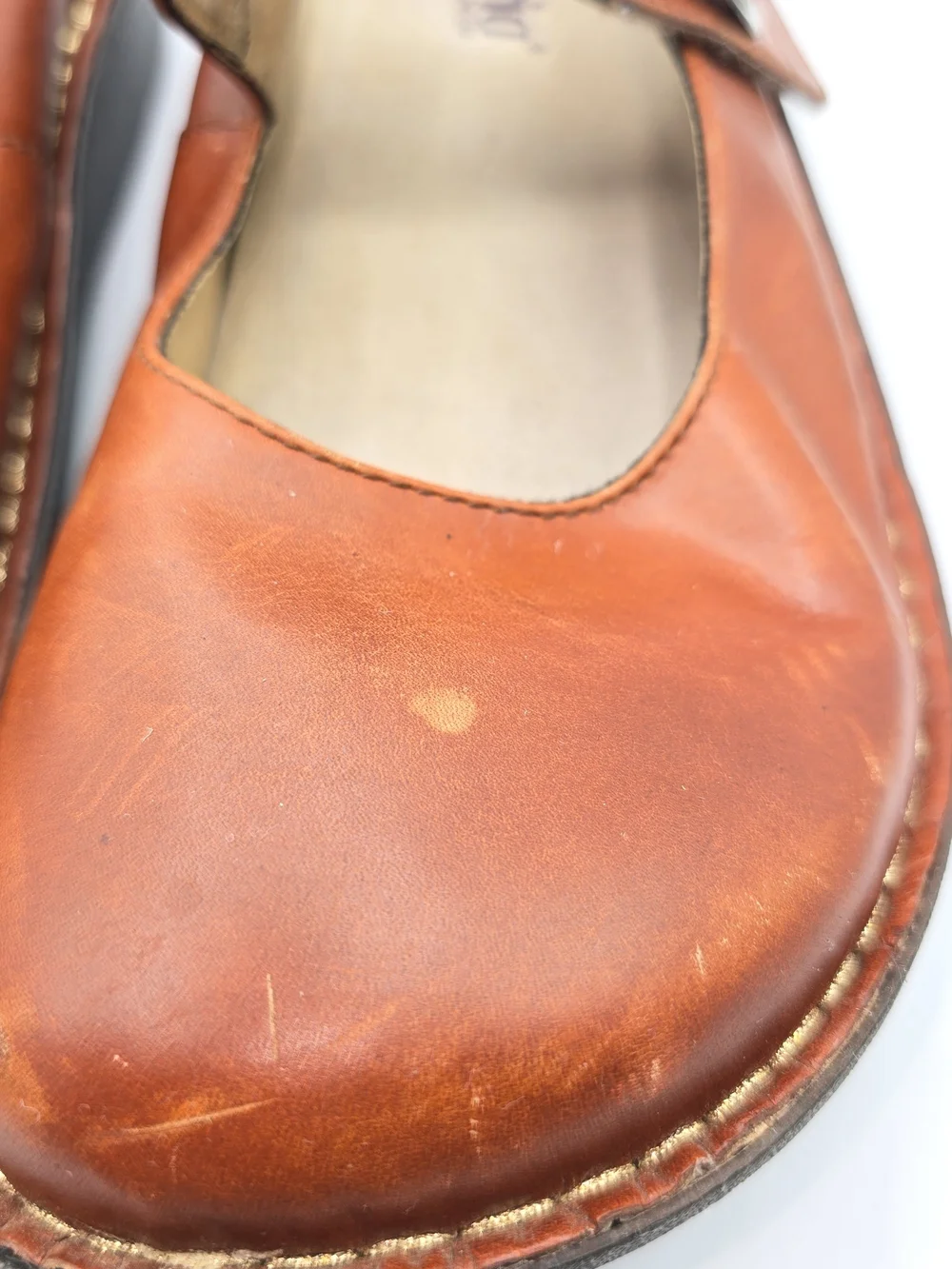 Mary Jane Shoes in Brown Leather Slip On Nursing All Day Wear Healthcare Work